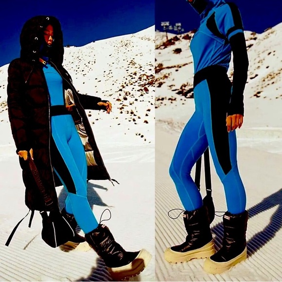 Free People Movement Dawn to Dusk Layering Leggings Blue Color block New Small - Picture 5 of 11